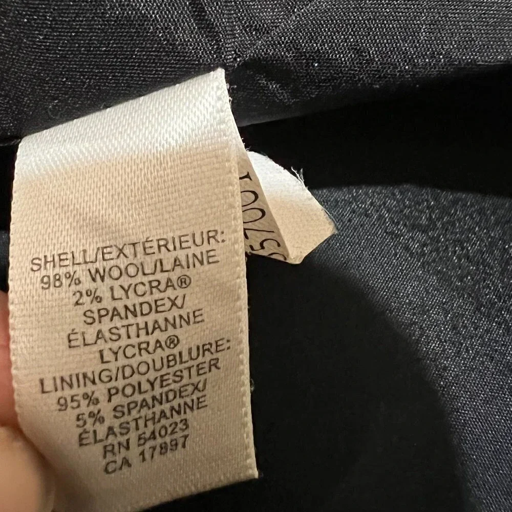 Banana Republic Wool Blend Essential Pencil Black Midi Stretch‎ Skirt Size 6